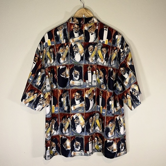 Guy Buffet Perfect Martini Silk Button Front Camp Shirt Men Medium Casual - Picture 3 of 8